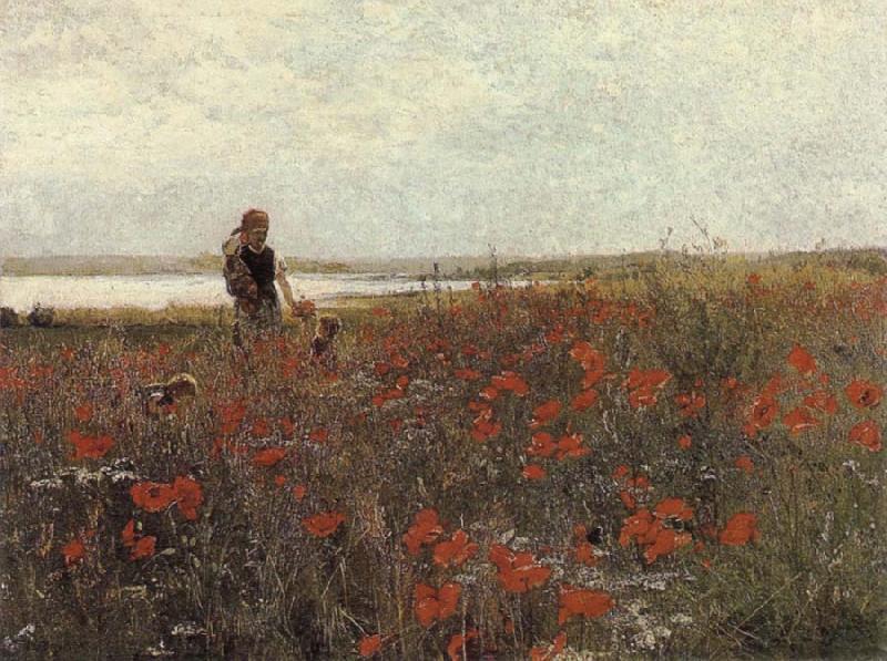 John Leslie Breck The Poppies oil painting image